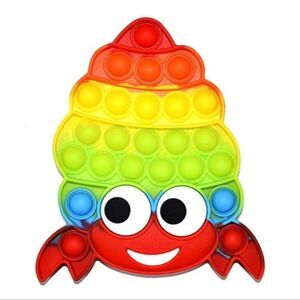 New in Packaging Hermit Crab Rainbow Push Pop Pop It Fidget Toy 6 inches 